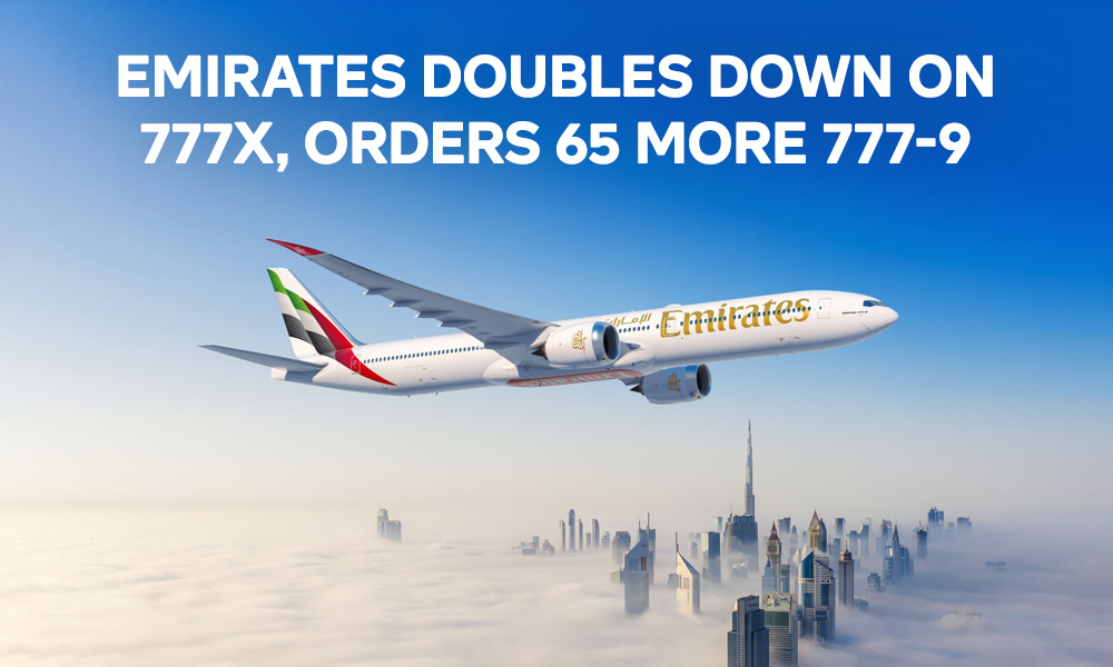 Emirates doubles down on 777X, orders 65 more 777-9