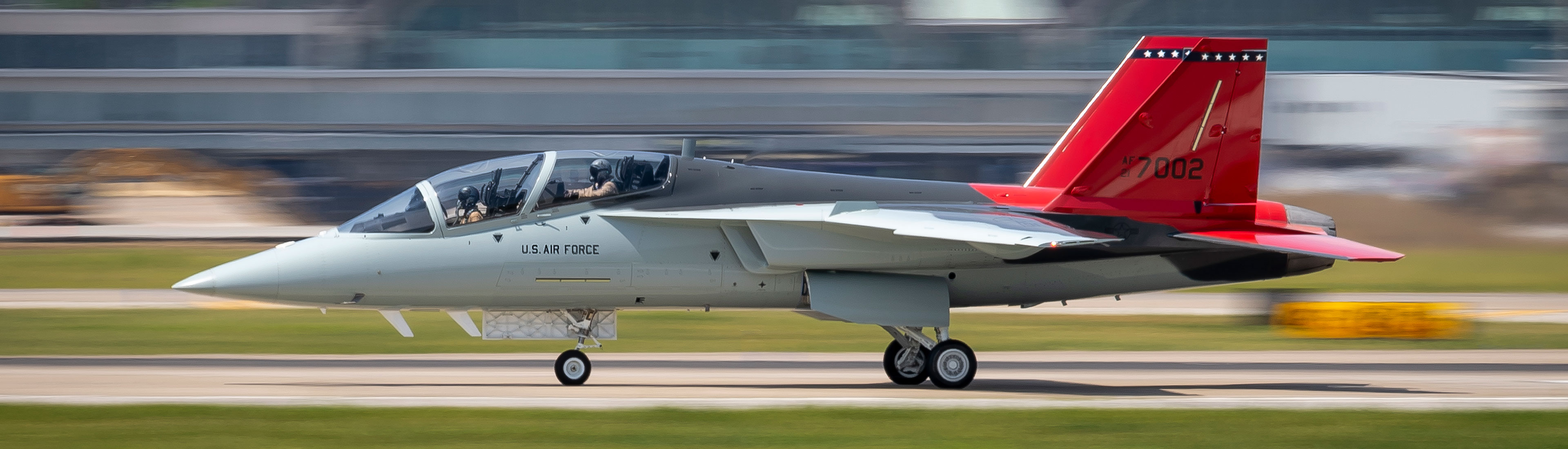 TX fighter trainer on tarmac taxiing