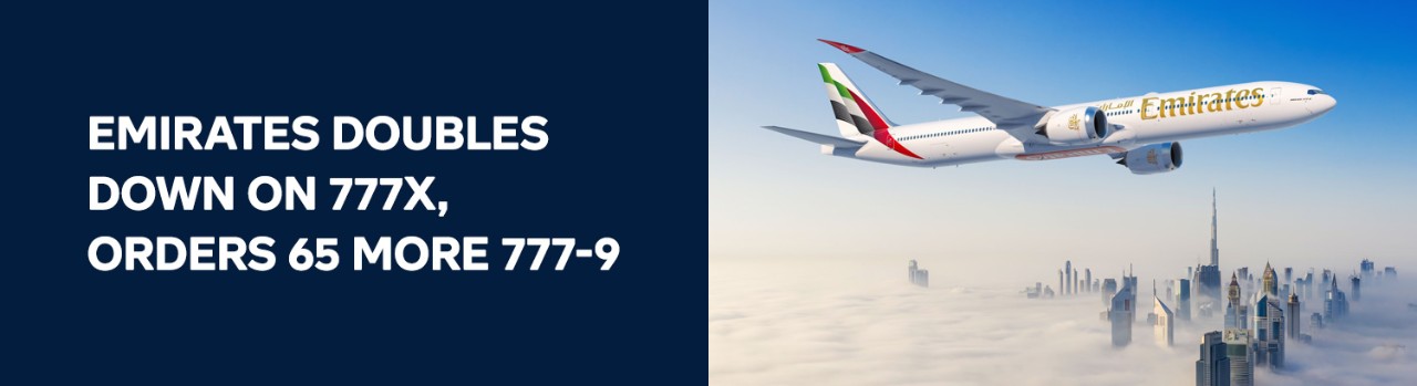 Emirates doubles down on 777X, orders 65 more 777-9