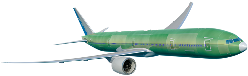 unfinished exterior of 777 plane