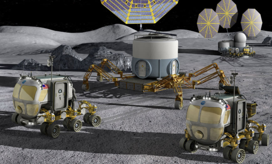 Mobile lunar architecture illustration showcasing future possibilities.