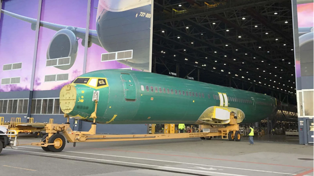 737 MAX fuselage in Renton, Wash.
