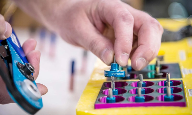 Tool being placed in redesigned tray